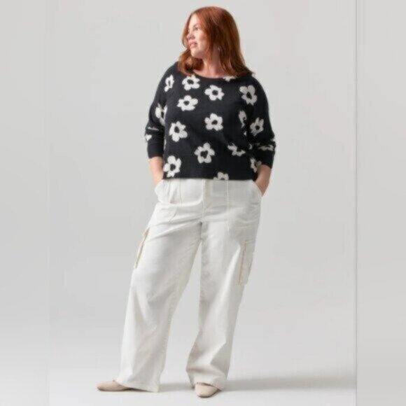 Anthropologie Reissue Cargo Standard Rise Pant Powdered Sugar Size 18 - Picture 8 of 12